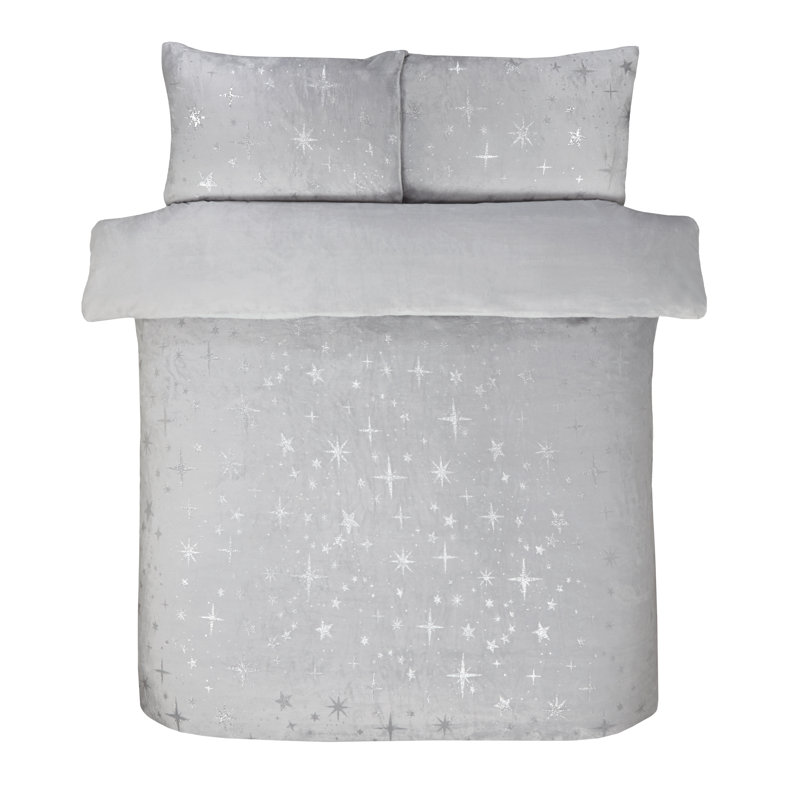 Kimberly Geometric Shapes Duvet Cover Set with Pillowcases, Grey, Single - 1 Standard Pillowcase