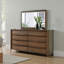 Miroir de commode Rie, bois brun noyer, coins arrondis ouverts, 32 pouces
