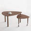 Table basse rotative avec pieds en bois d'hévéa massif-355482