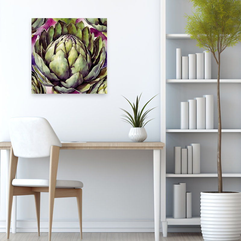 «Vibrant Artichaut», reproduction d'art sur toile, 24" H x 24" W