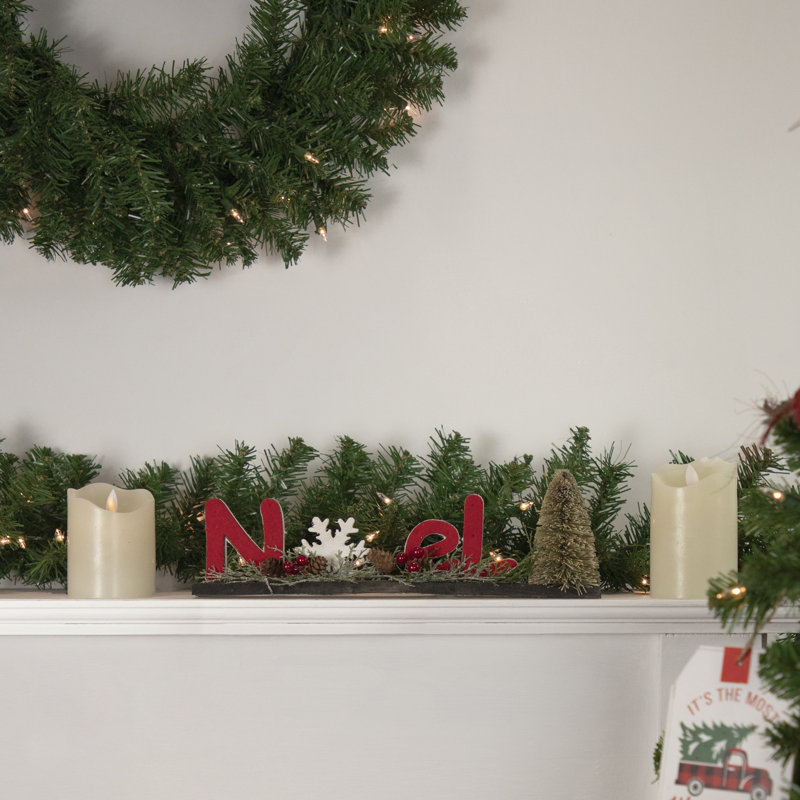 14 po Scène d'hiver rouge de Noël avec panneau de Noël flocon de neige