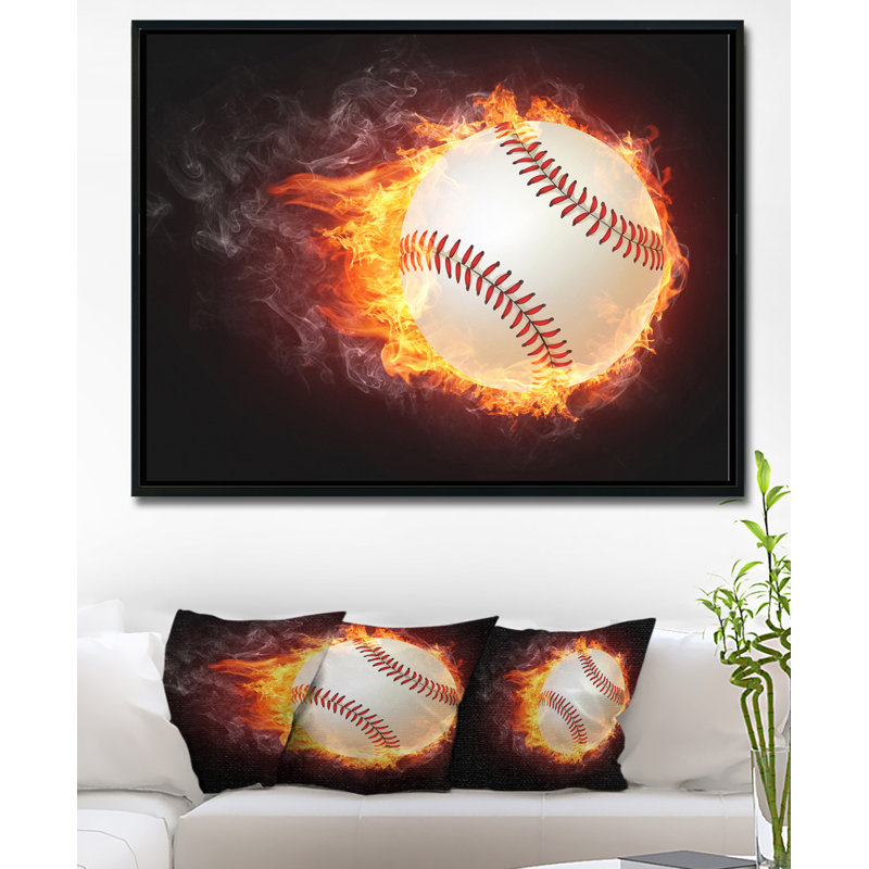 «Baseball Ball», reproduction d'impression sur toile tendue, H 12 po x l 20 po x P 1 po