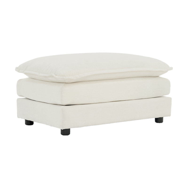 Repose-pieds rembourré Farsad, Beige, H 19 po x l 35 po x P 22,4 po