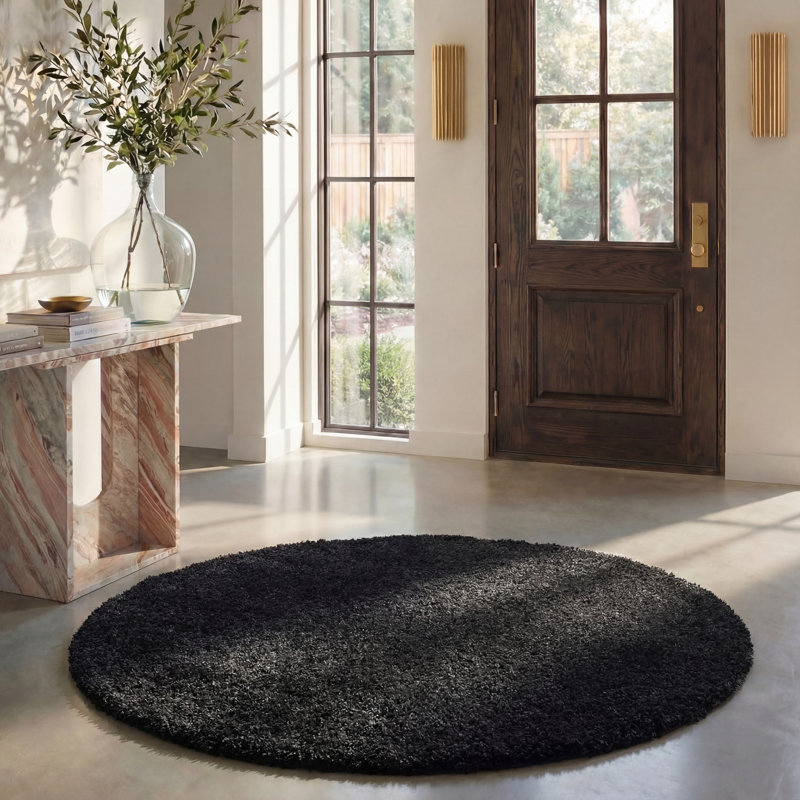 Tapis gris foncé Eastridge, Rond 7 pi