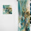 Encre liquide captivante jaune turquoise - Rideau moderne - Velours obscurcissant - 1 panneau-107578896