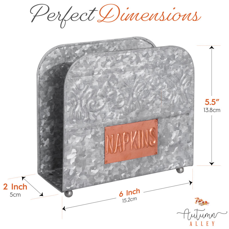 Rustic Galvanized Napkin Holder