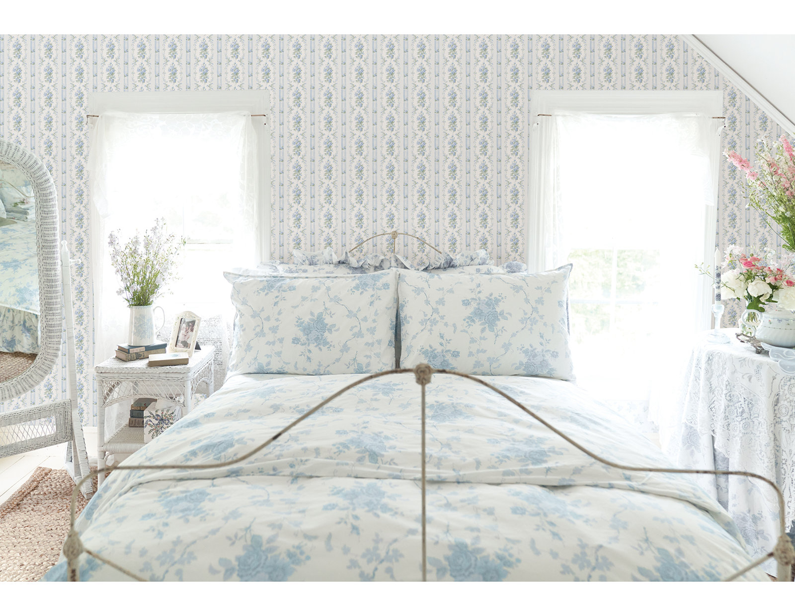 Dreamy Days Wallpaper Double Roll, 20.5" W x 396" L, Blue, Non-Pasted