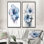 Bleu Hibiscus Harmony - Hibiscus Wall Art, ensemble de salon de 2