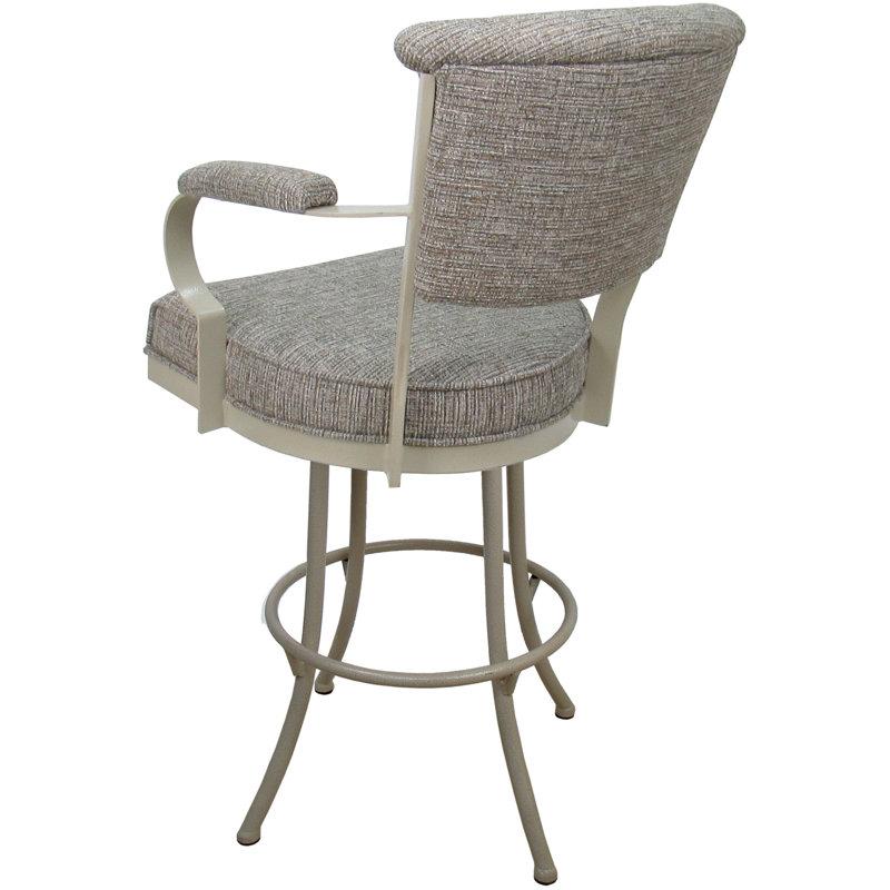 Tabouret pivotant en métal Bethel, Beige