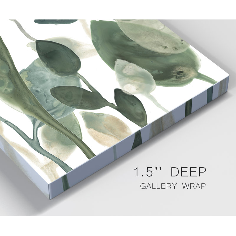 «Water Leaves III», reproduction d'art sur toile tendue, H 20 po x l 16 po x P 1 po