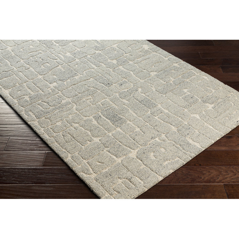 Rafe Handmade Wool Gray Area Rug, Rectangle 2' x 3'