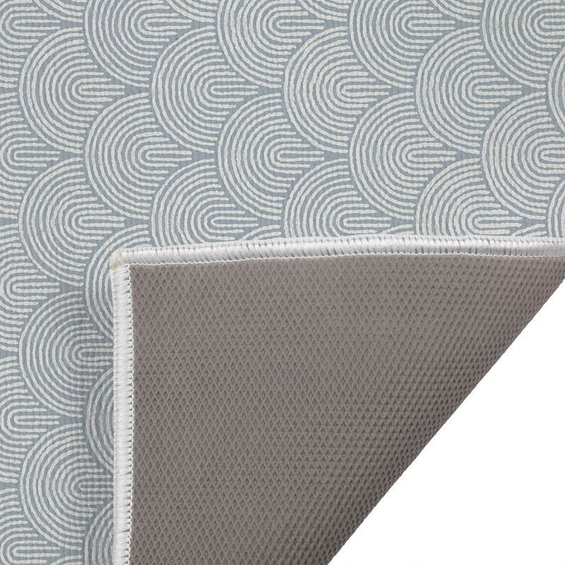 Rolling Humps Outdoor Doormat, 17" W x 24" L, Slate Blue/Blue