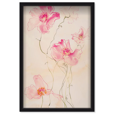 Oliver Gal Pink Flower II Floral & Botanical - Luxury Shadowbox Framed Wall Art