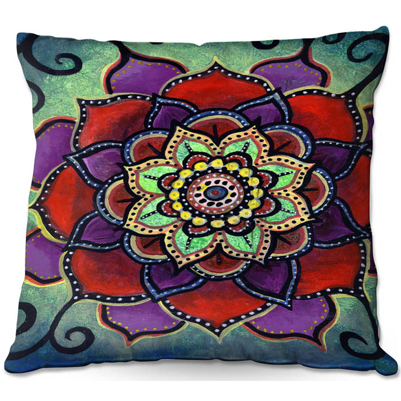 Coussin décoratif 2 mandala canapé lotus, 18 po x 18 po