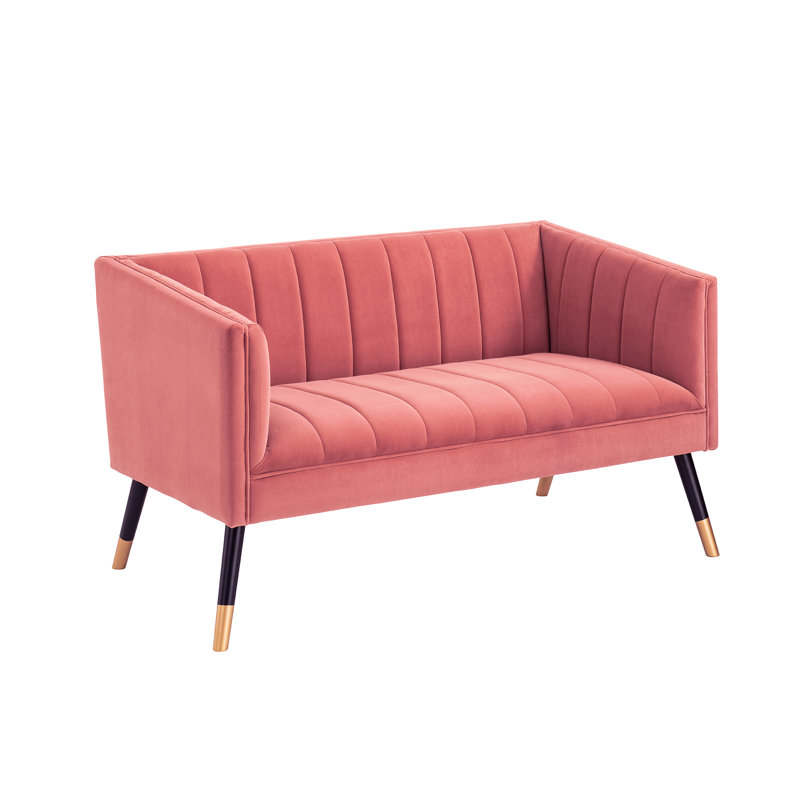 Vard 2 Seater Velvet Loveseat, Pink