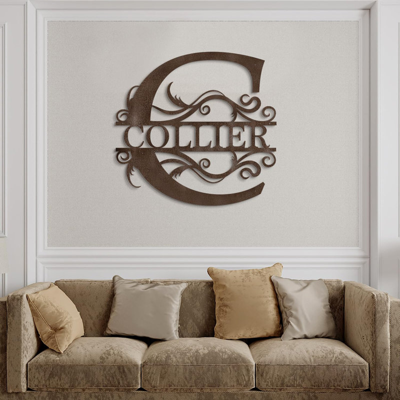 Metal Custom Name Letter Signs, Unique Family Gift Wall Accent, Personalize Cabin Outdoor Wall Décor, 32" H x 32" W, Black