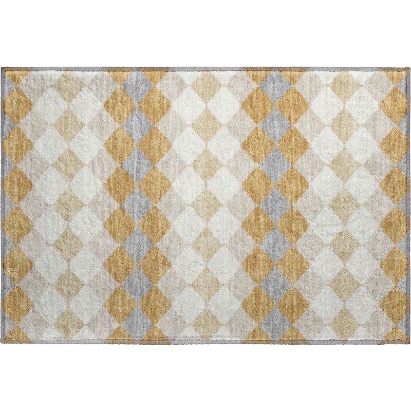 Premium Machine Washable Bunderberg AMF1007 Geometric Rug, Rectangle 1'8" x 2'6"