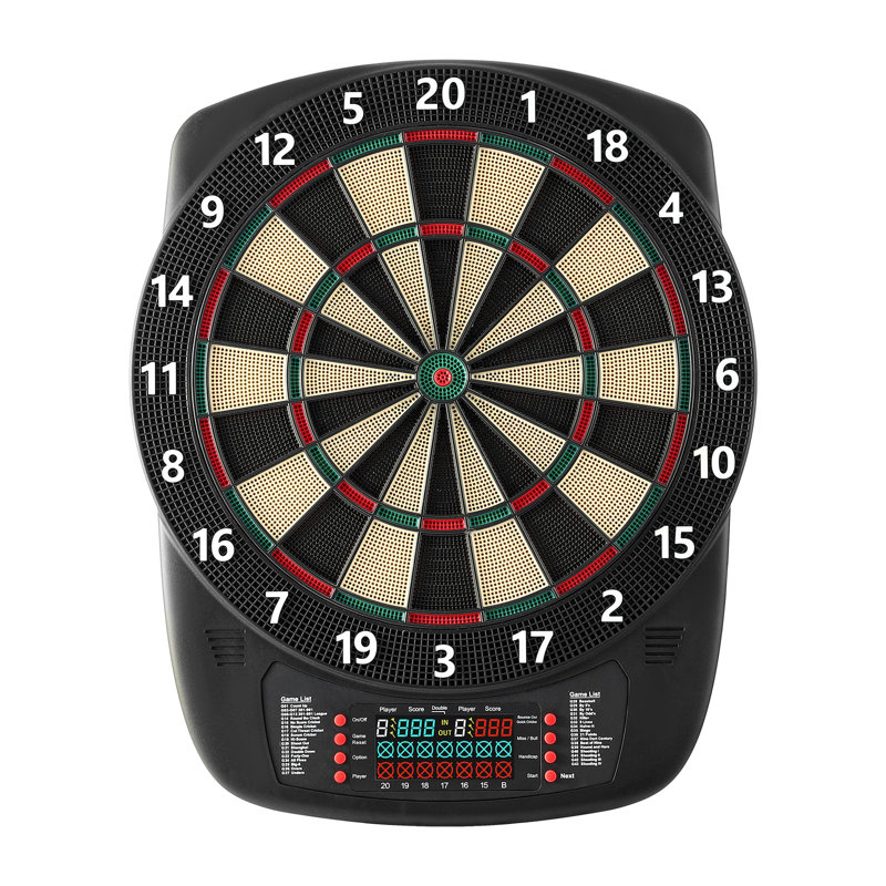 Jeu de fléchettes électronique, cible de 13,5 po avec 43 jeux et plus de 200 variations pour jusqu'à 8 joueurs, 6 fléchettes avec volées et 50 pointes douces, écran de pointage ACL couleur pour les salles de jeux