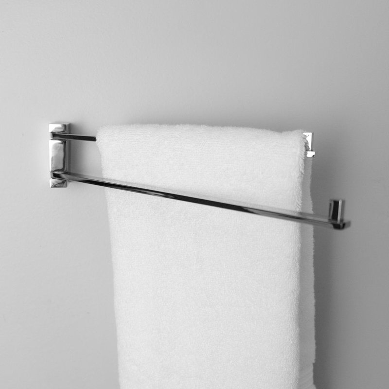 Zero Double Swivel Towel Bar - Wall Mount - 12" Brass/Polished Chrome
