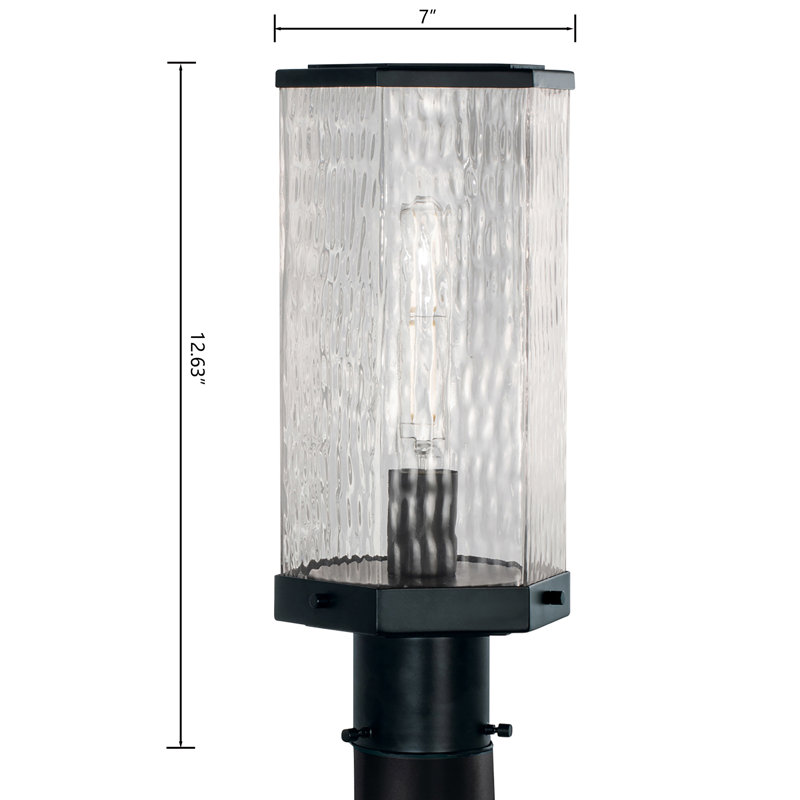 Lampadaire d'extérieur 1 lumière Polygon 12,75 po de hauteur - Noir mat