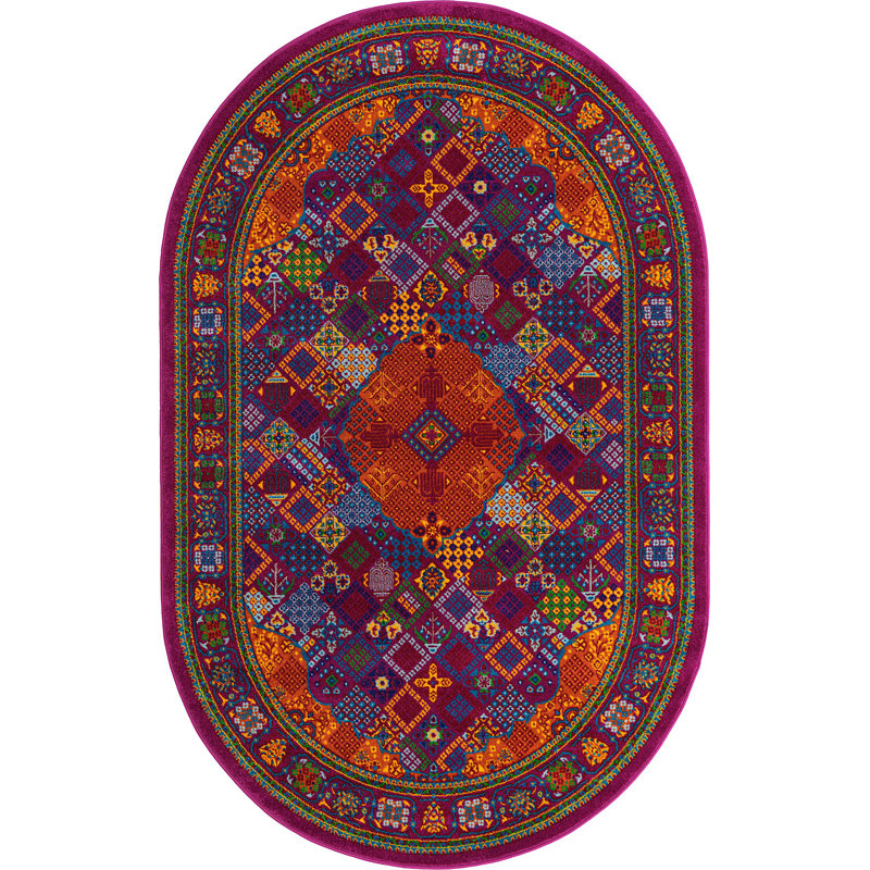 Malaija Oriental Indoor Rug, Oval 5'3" x 8'
