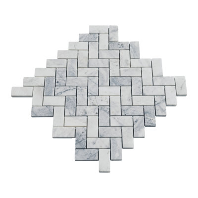 Terra Bella Herringbone 12 in. x 12 in. Honed Marble Mosaic Floor and Wall Tile