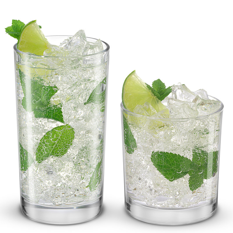 Alain Clear Glass 8-Piece Highball and Lowball Set