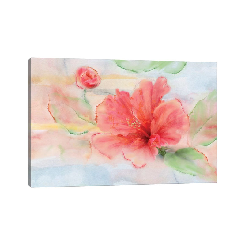 Hibiscus by Nan - Painting on Canvas, Wrapped Canvas, 30.48 cm H x 45.72 cm W