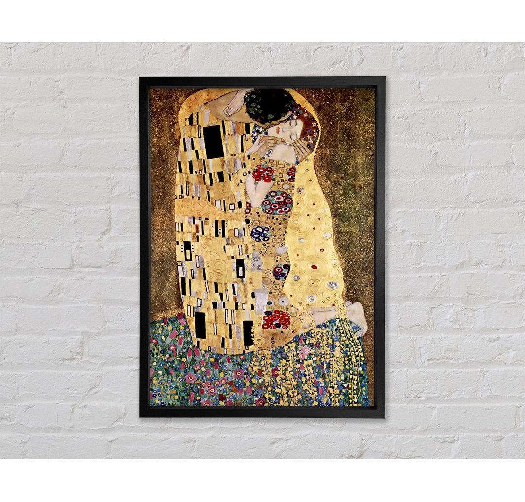 Der Kuss von Gustav Klimt - Einzelbildrahmen Kunstdrucke auf Leinwand