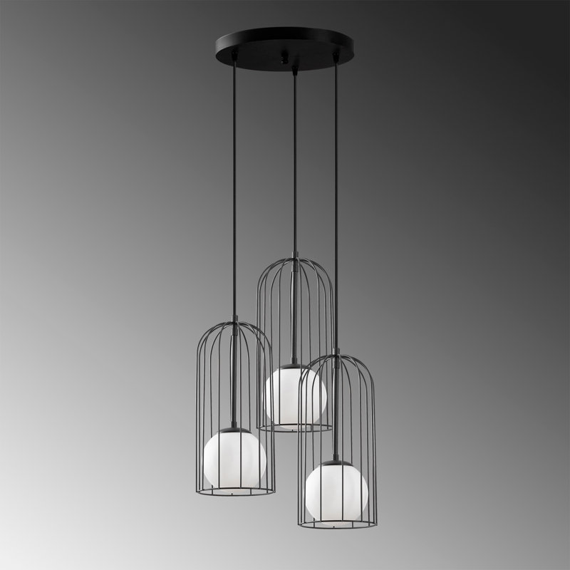 Luminaire suspendu sphère 3 lumières Penobscot, Blanc