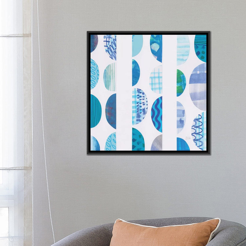 «Half Moon Abstract II, Vertical», impression sur toile, H 18 po x l 18 po x P 1,5 po, Toile avec cadre noir, Pas de tapis