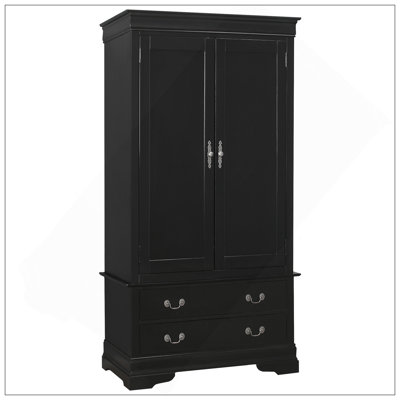 Elegant Black Traditional Armoire