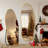 Modern Irregular Full-length Mirror With Aluminum Frame, Wall-mounted Or Free-standing Design-1891486445-1879855454