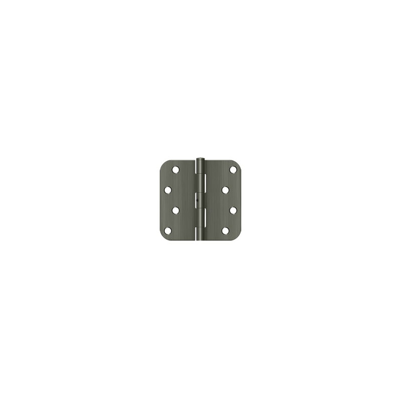 Deltana S44R5N15 4"x 4"x 5/8" Radius Hinge in Brushed Nickel, Antique Nickel