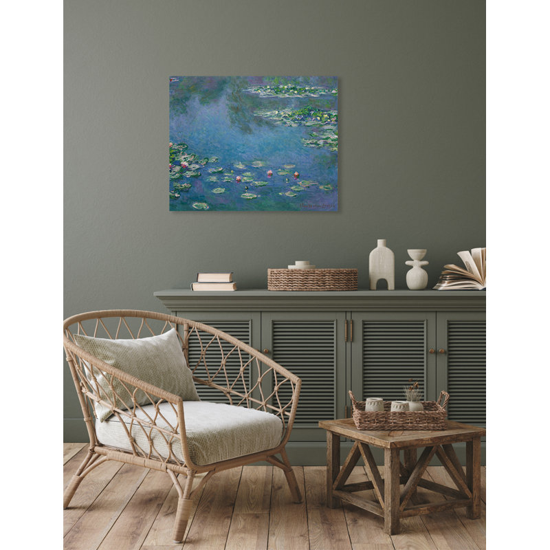 Reproduction d'art de Claude Monet, "Les Nymphéas" de 1906, estampe numérique sur toile de coton sans acide, Toile tendue