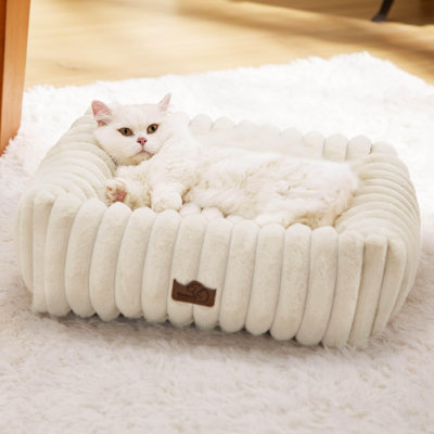 Bedsure ComfyFleece Cozy Orthopedic Dog Bed, Washable Corduroy Fleece with Removable Zipper Cover for Large Dogs