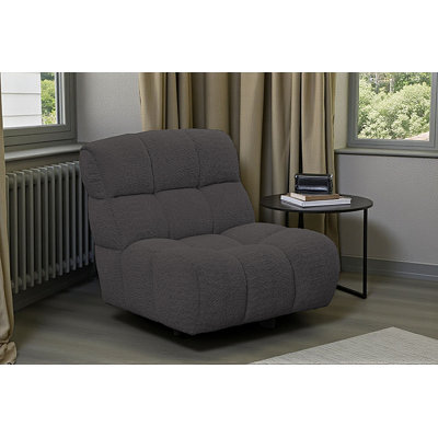 Upholstered Boucle Swivel Armless