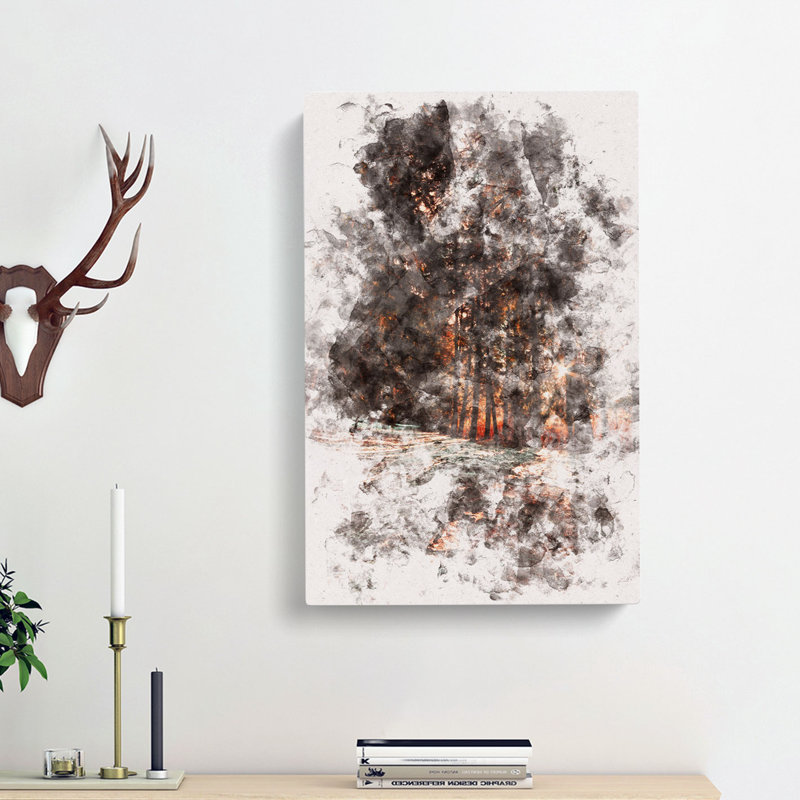 Forest Sunlight - Wrapped Canvas Painting, 91cm H x 60cm W x 3cm D