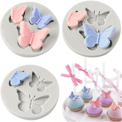 3Pcs Mini Butterfly Silicone Fondant Molds