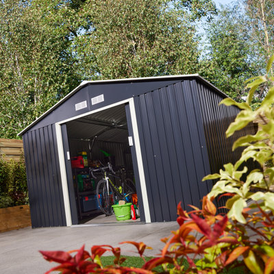 Rowlinson Trentvale 10x12 Metal Apex Shed with Foundation Kit