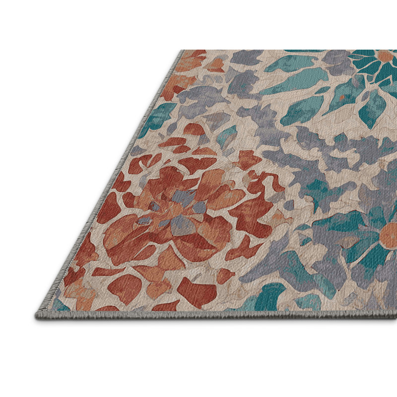 Tapis gris lavable à la machine, Carré 3 pi