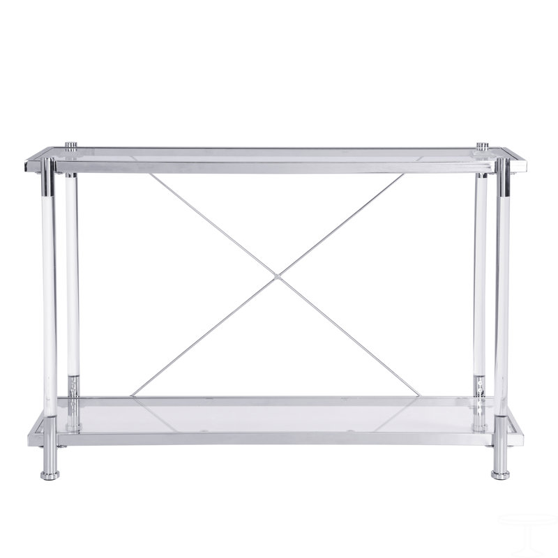 Modern Chrome Glass Side Table