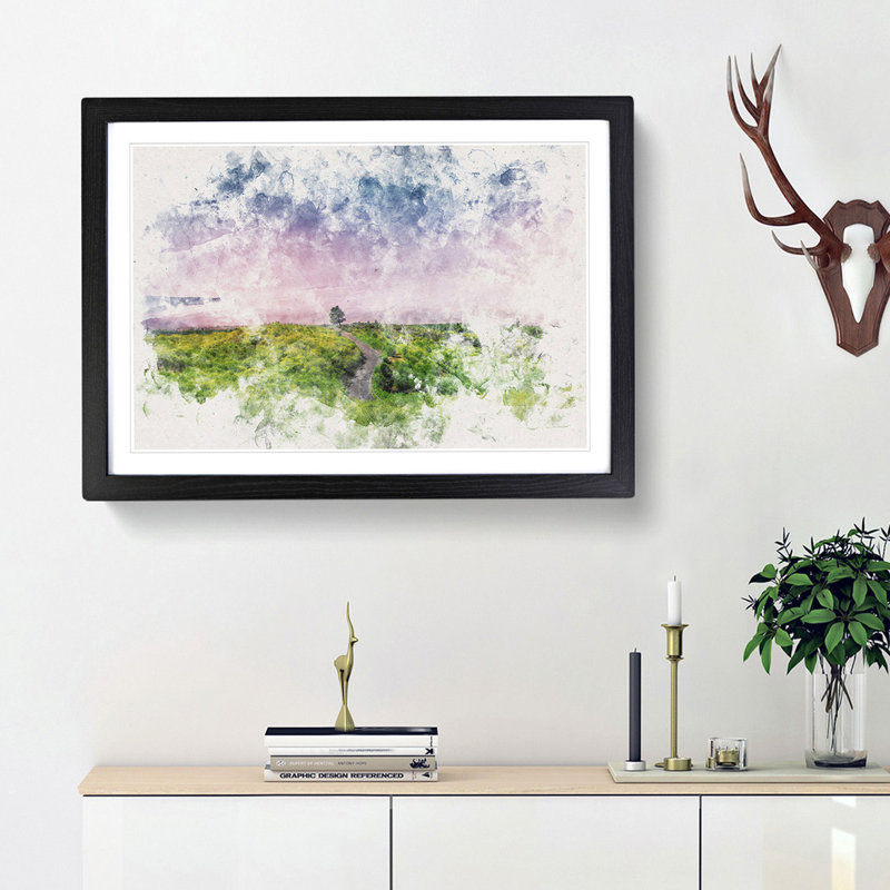 Driving Through Tenerife - Picture Frame Painting, 45cm H x 63cm W x 2cm D, Black Framed