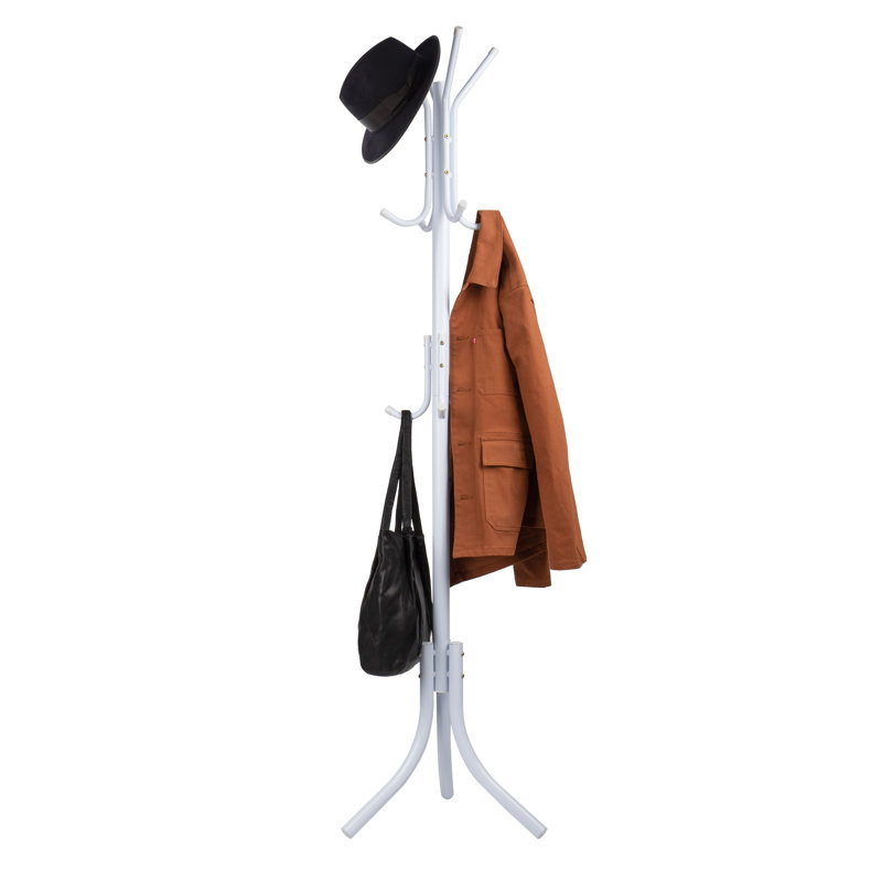 Portemanteau sur pied Langridge, organisateur multi-niveaux pour le bureau et l'entrée, métal, Blanc