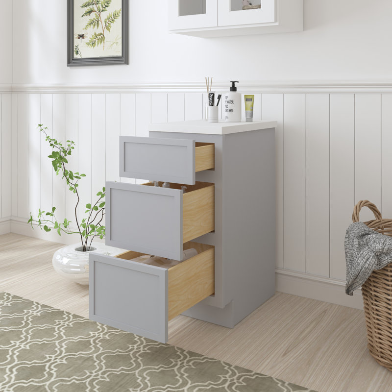 Base de meuble-lavabo simple 15 po seulement, Gris