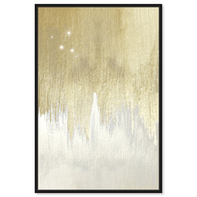 «Golden White Starry Night», impression murale moderne sur toile dorée Glam Starry Night