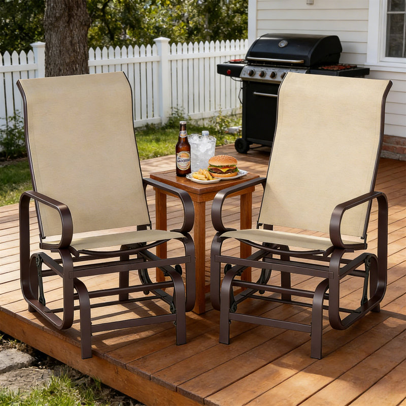 Ensemble de 2 chaises de salle à manger confortables, Coussin kaki / structure noire