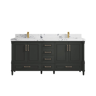 Aberdeen 72'' Double Bathroom Vanity with Top