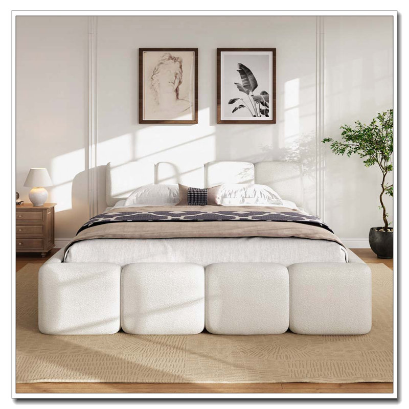 Lit tapissier Boucle, Grand lit
