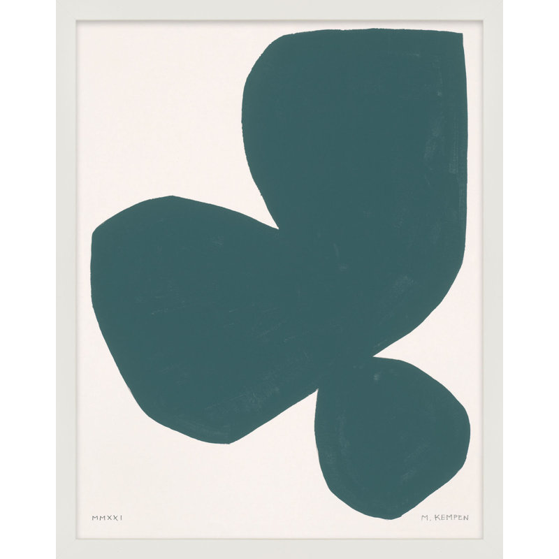 «Yara Abstract On White 5» par Michael Kempen - Art mural encadré, H 50 po x l 40 po x P 1,25 po, Blanc